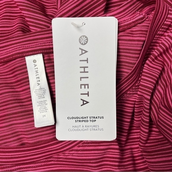 NWT Athleta |  Cloudlight Stratus Striped Top Size 2X - Picture 5 of 6